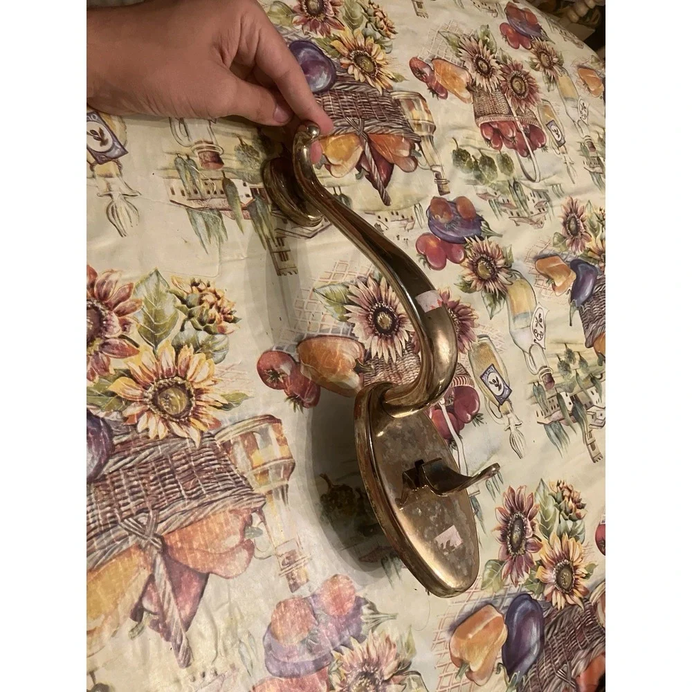 VTG MCM Weiser Large Brass Door Pull Handle Thumb Latch